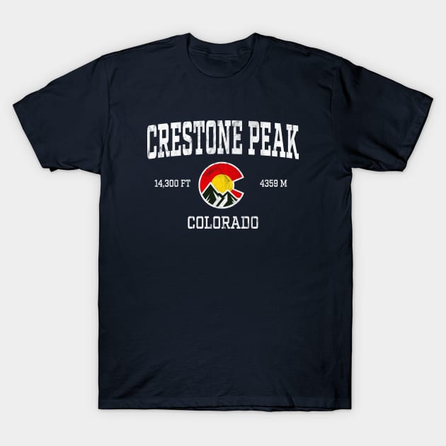 Crestone Peak Colorado 14ers Vintage Athletic Mountains T-Shirt by TGKelly